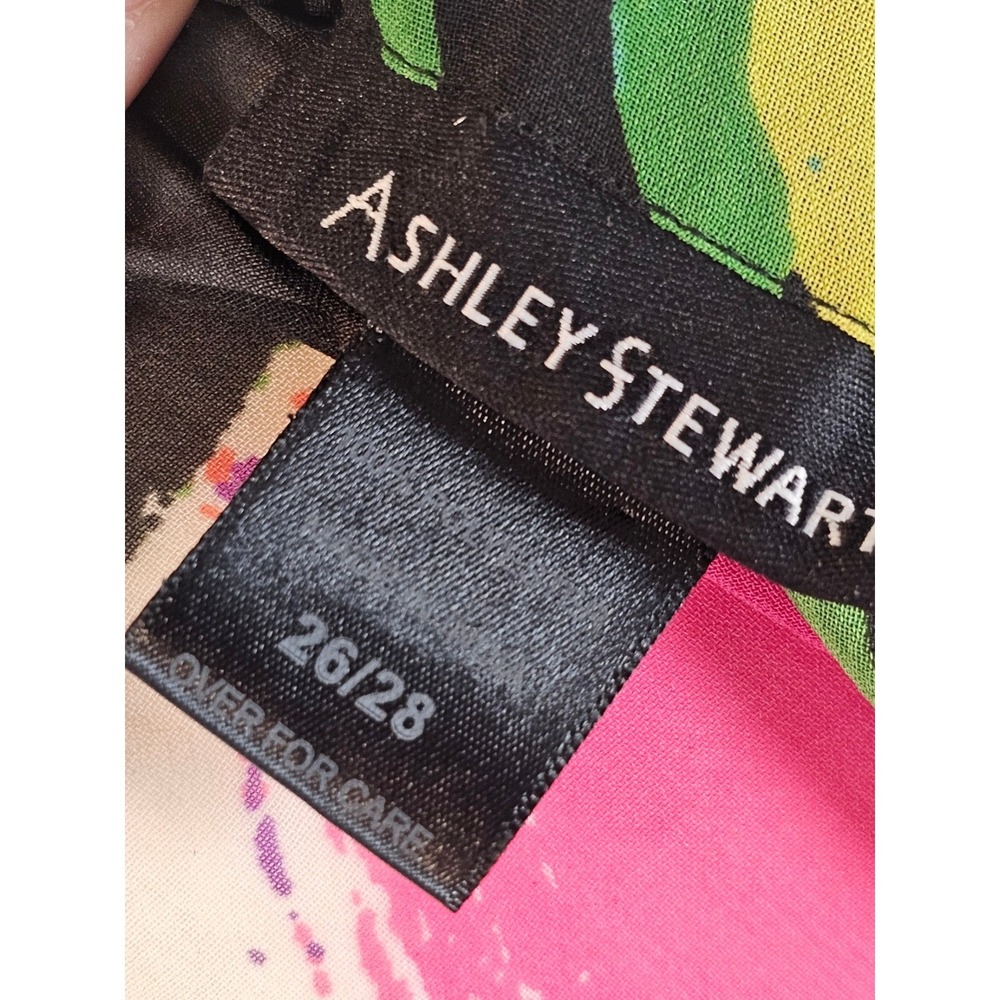 Ashley Stewart Multi Color Abstract High Low Maxi Dress Cold Shoulder Plus 26/28 - Picture 3 of 11